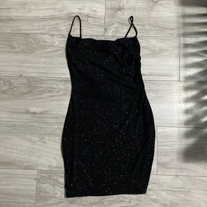 Glitter black mini dress